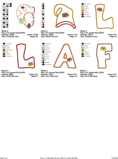 Fall Gnome Door Ornament - ITH Project - Machine Embroidery Design