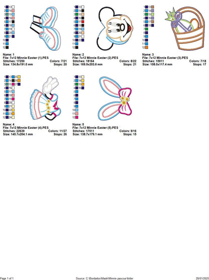 Minnie Easter - ITH Project - Machine Embroidery Design
