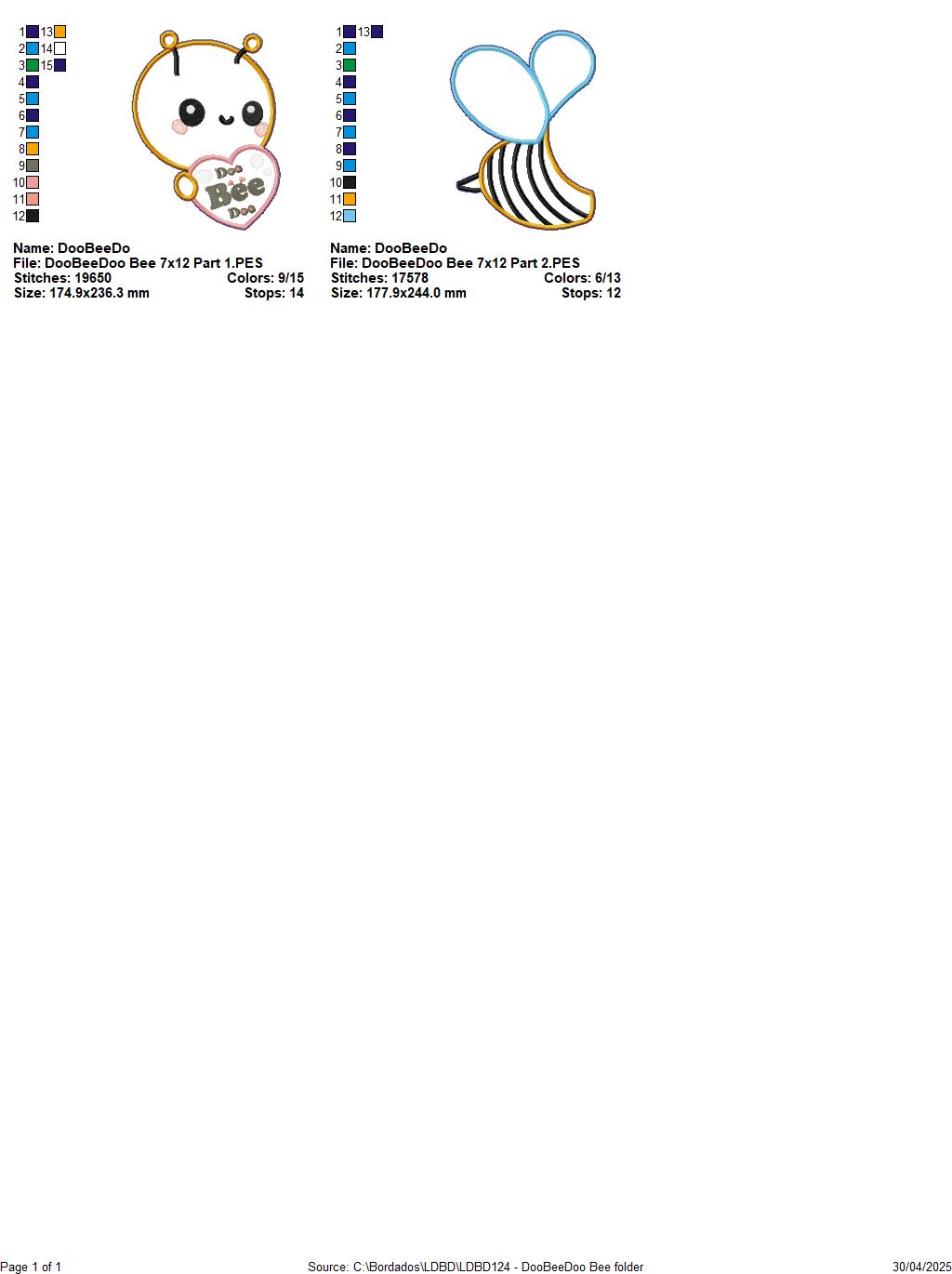 DooBeeDoo Bee - Beginner-Friendly ITH Project with Video Tutorial - Machine Embroidery Design