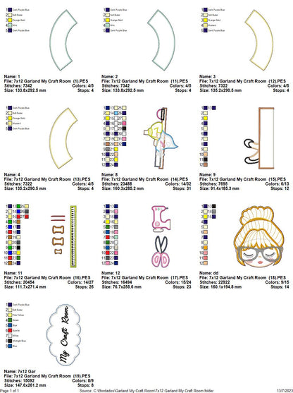 My Craft Room Wreath - ITH Project - Machine Embroidery Design