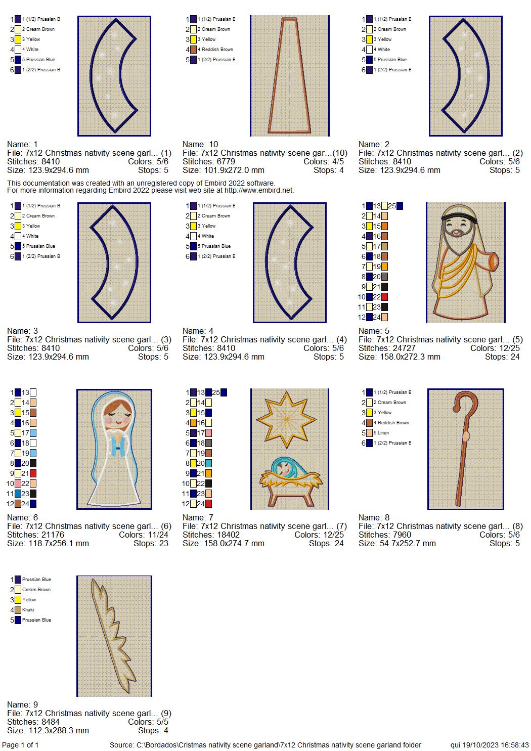 Christmas Nativity Wreath - ITH Project - Machine Embroidery Design