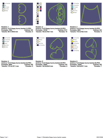 Happy Bunny Basket - ITH Project - Machine Embroidery Design