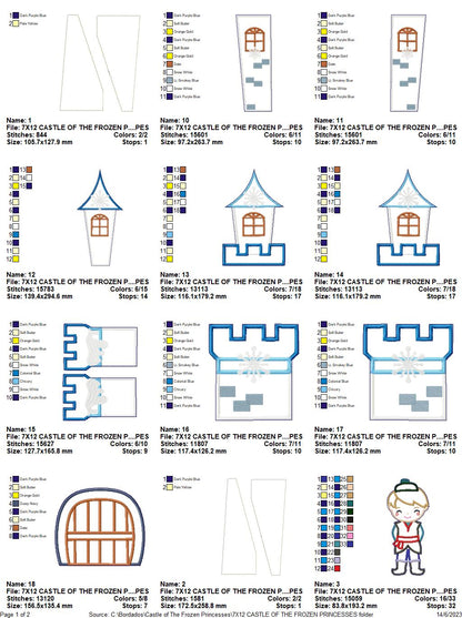 Castle of The Frozen Princesses - ITH Project - Machine Embroidery Design