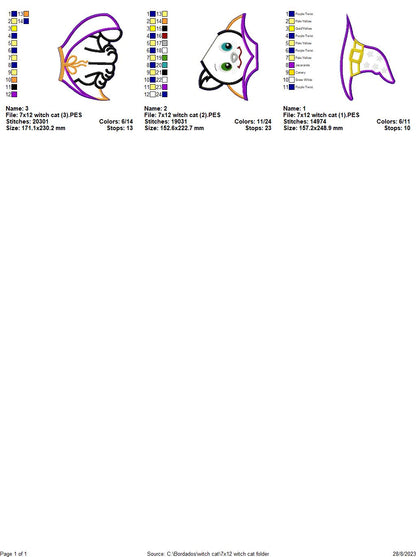 Witch Cat - ITH Project - Machine Embroidery Design