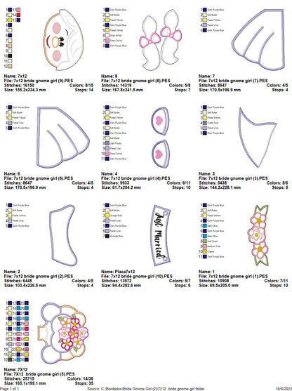 Bride Gnome - ITH Project - Machine Embroidery Design