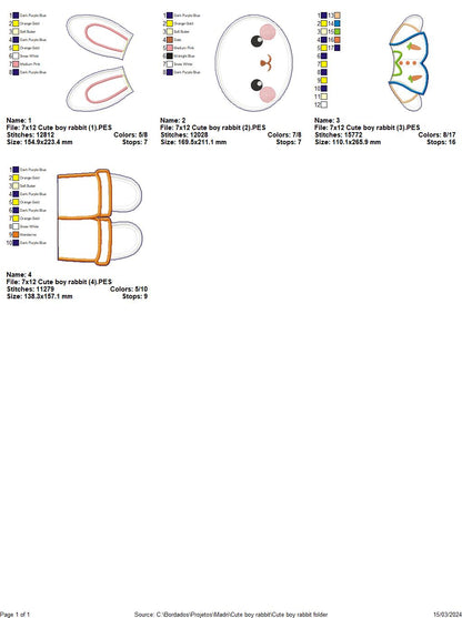Rabbits Cute Couple - ITH Project - Machine Embroidery Design