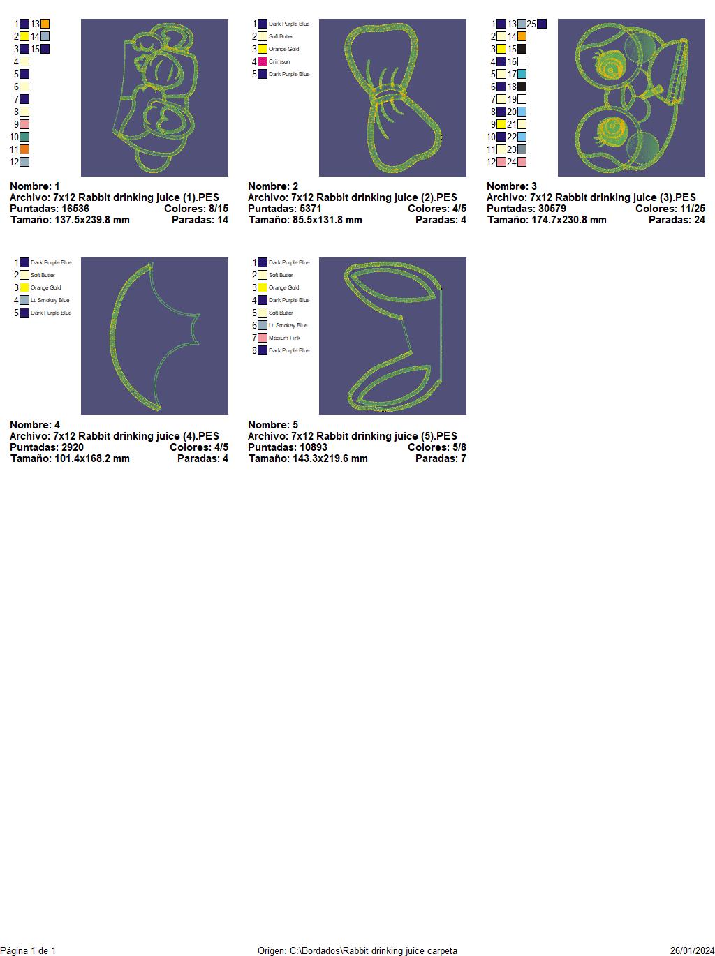 Rabbit Drinking Juice - ITH Project - Machine Embroidery Design