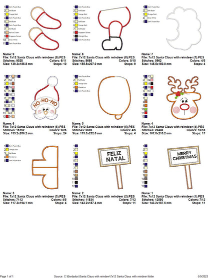 Santa Claus with Reindeer - ITH Project - Machine Embroidery Design