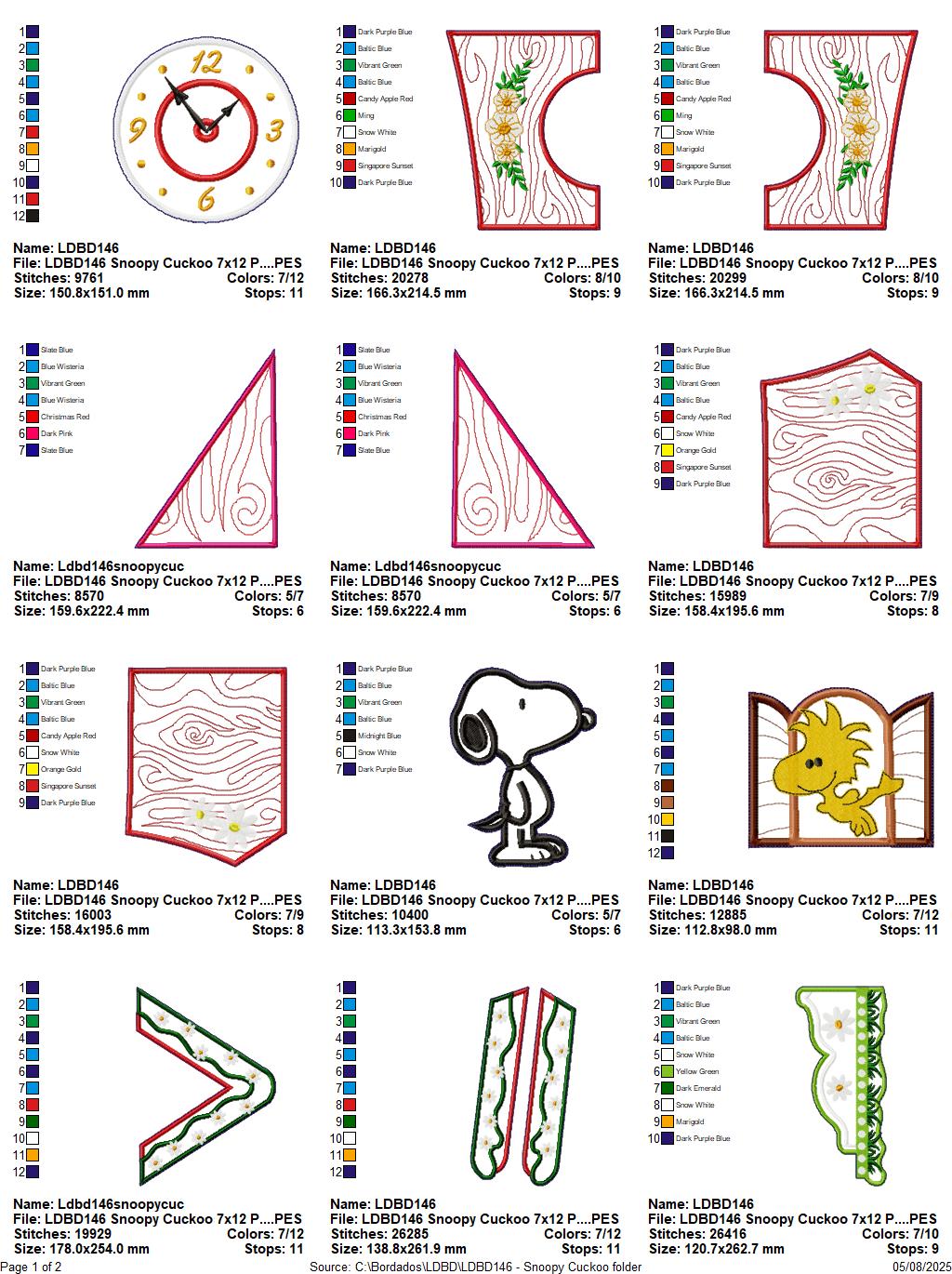 Peanuts Cuckoo Clock – ITH Project – Machine Embroidery Design
