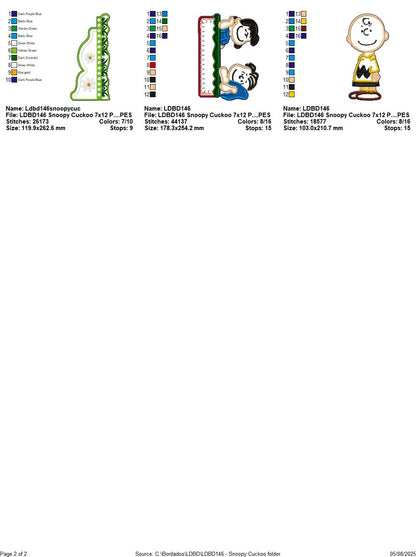 Peanuts Cuckoo Clock – ITH Project – Machine Embroidery Design