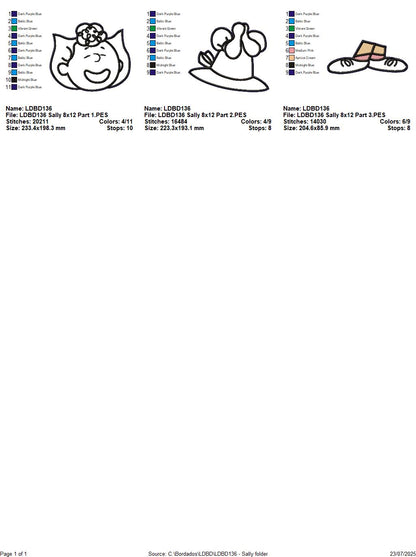 Sally – ITH Project – Machine Embroidery Design