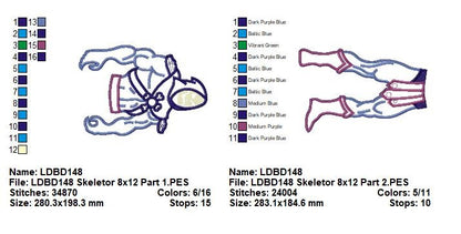 Skeletor – ITH Project – Machine Embroidery Design