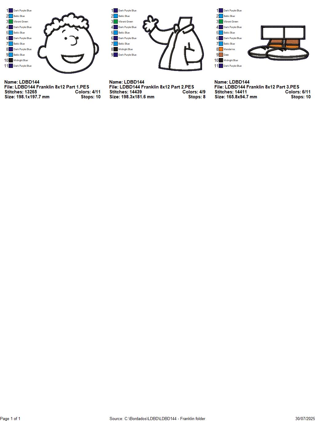 Franklin – ITH Project – Machine Embroidery Design