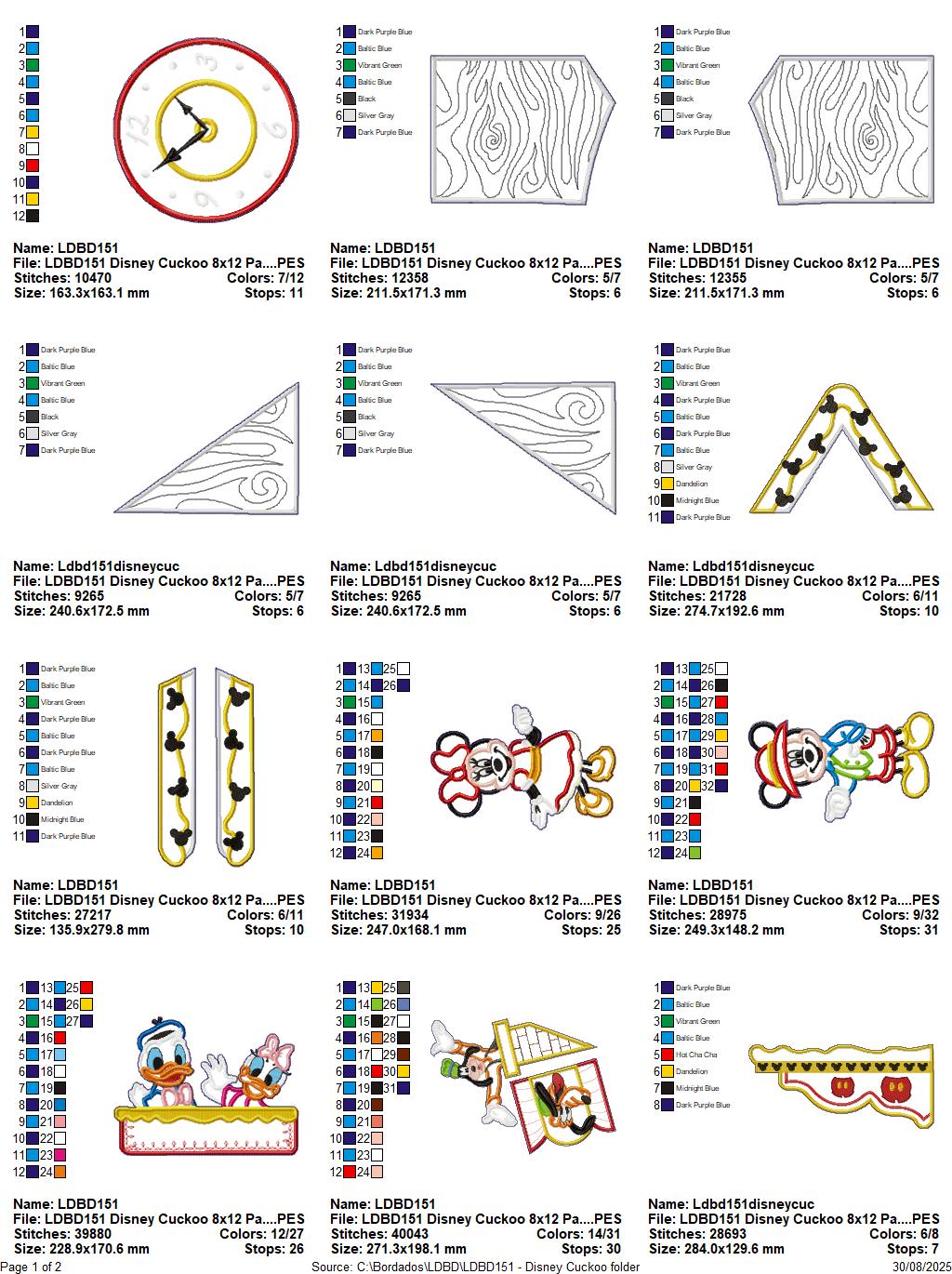 Mickey and Friends Cuckoo Clock – ITH Project – Machine Embroidery Design