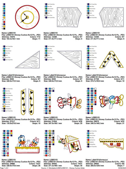 Mickey and Friends Cuckoo Clock – ITH Project – Machine Embroidery Design