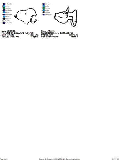Snoopy – ITH Project – Machine Embroidery Design
