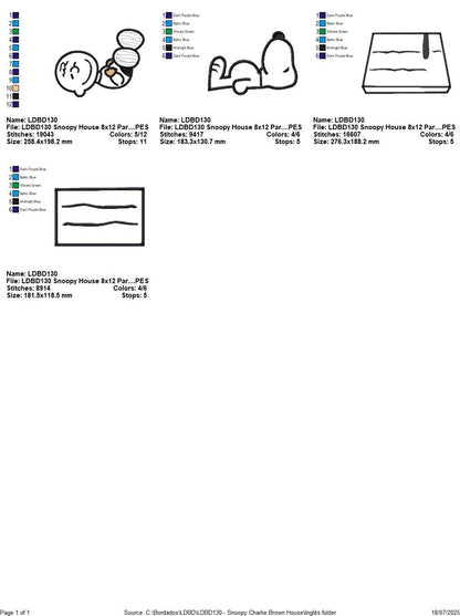 Snoopy and Charlie Brown Doghouse - ITH Project - Machine Embroidery Design