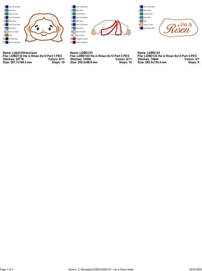 He is Risen Jesus - ITH Project - Machine Embroidery Design