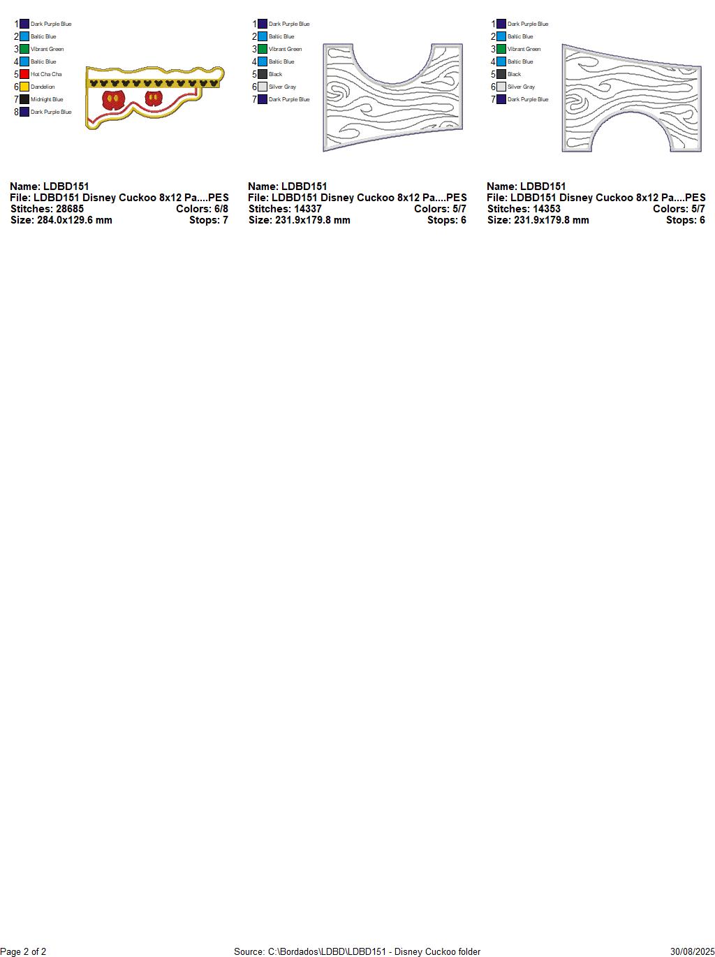 Mickey and Friends Cuckoo Clock – ITH Project – Machine Embroidery Design