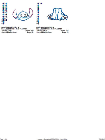 Cute Stitch - ITH Project - Machine Embroidery Design
