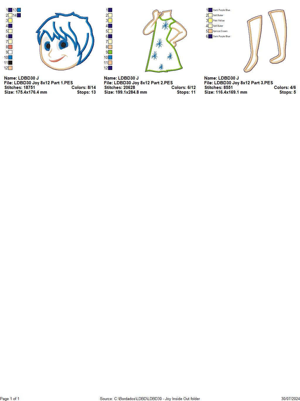 Inside Out Set of 9 Designs - ITH Project - Machine Embroidery Design