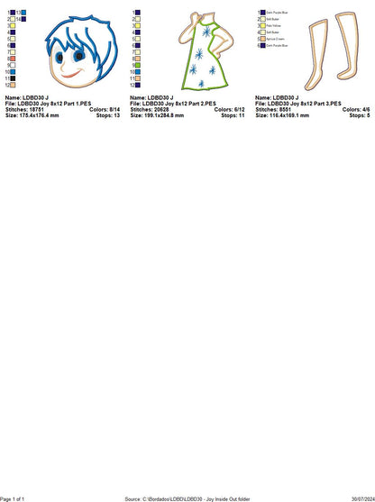 Inside Out Set of 9 Designs - ITH Project - Machine Embroidery Design