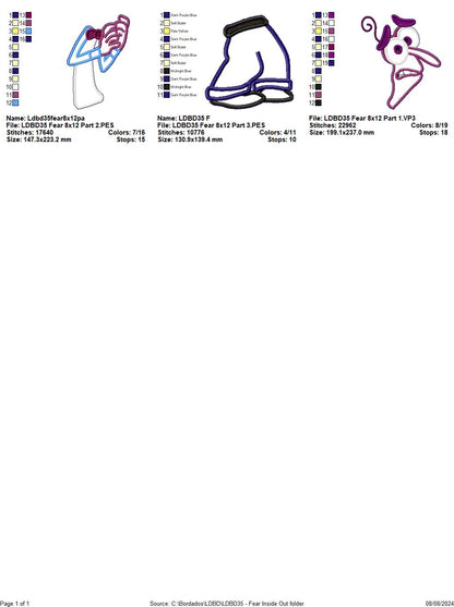 Inside Out Set of 9 Designs - ITH Project - Machine Embroidery Design