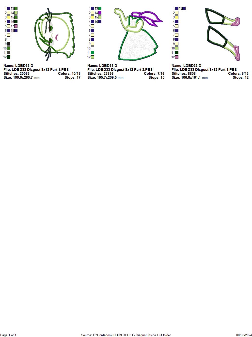 Inside Out Set of 9 Designs - ITH Project - Machine Embroidery Design