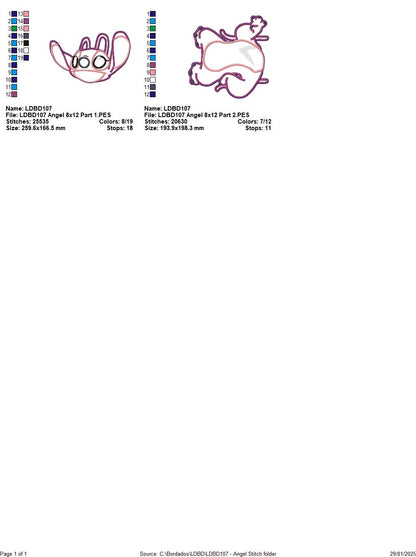Cute Angel Stitch - ITH Project - Machine Embroidery Design