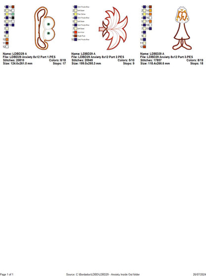 Anxiety Inside Out - ITH Project - Machine Embroidery Design