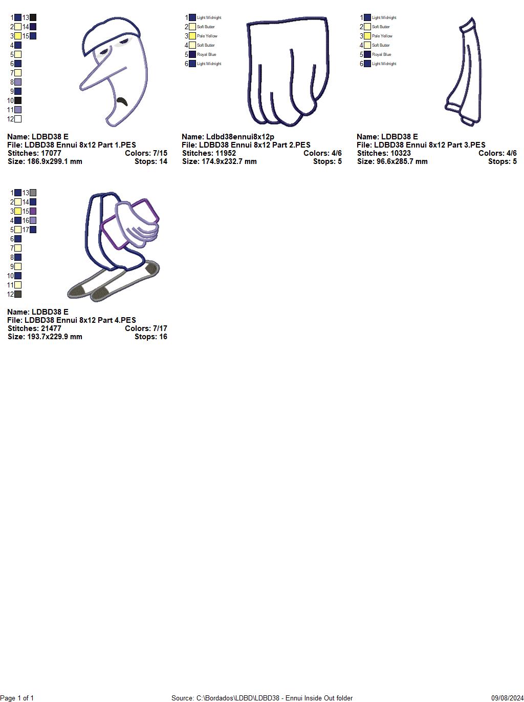 Inside Out Set of 9 Designs - ITH Project - Machine Embroidery Design