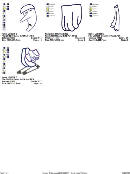 Inside Out Set of 9 Designs - ITH Project - Machine Embroidery Design