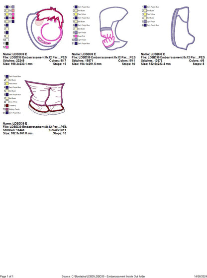 Inside Out Set of 9 Designs - ITH Project - Machine Embroidery Design