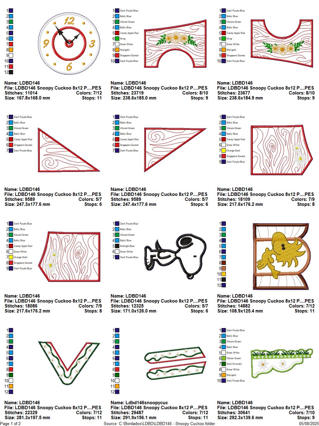 Peanuts Cuckoo Clock – ITH Project – Machine Embroidery Design