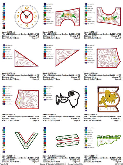 Peanuts Cuckoo Clock – ITH Project – Machine Embroidery Design