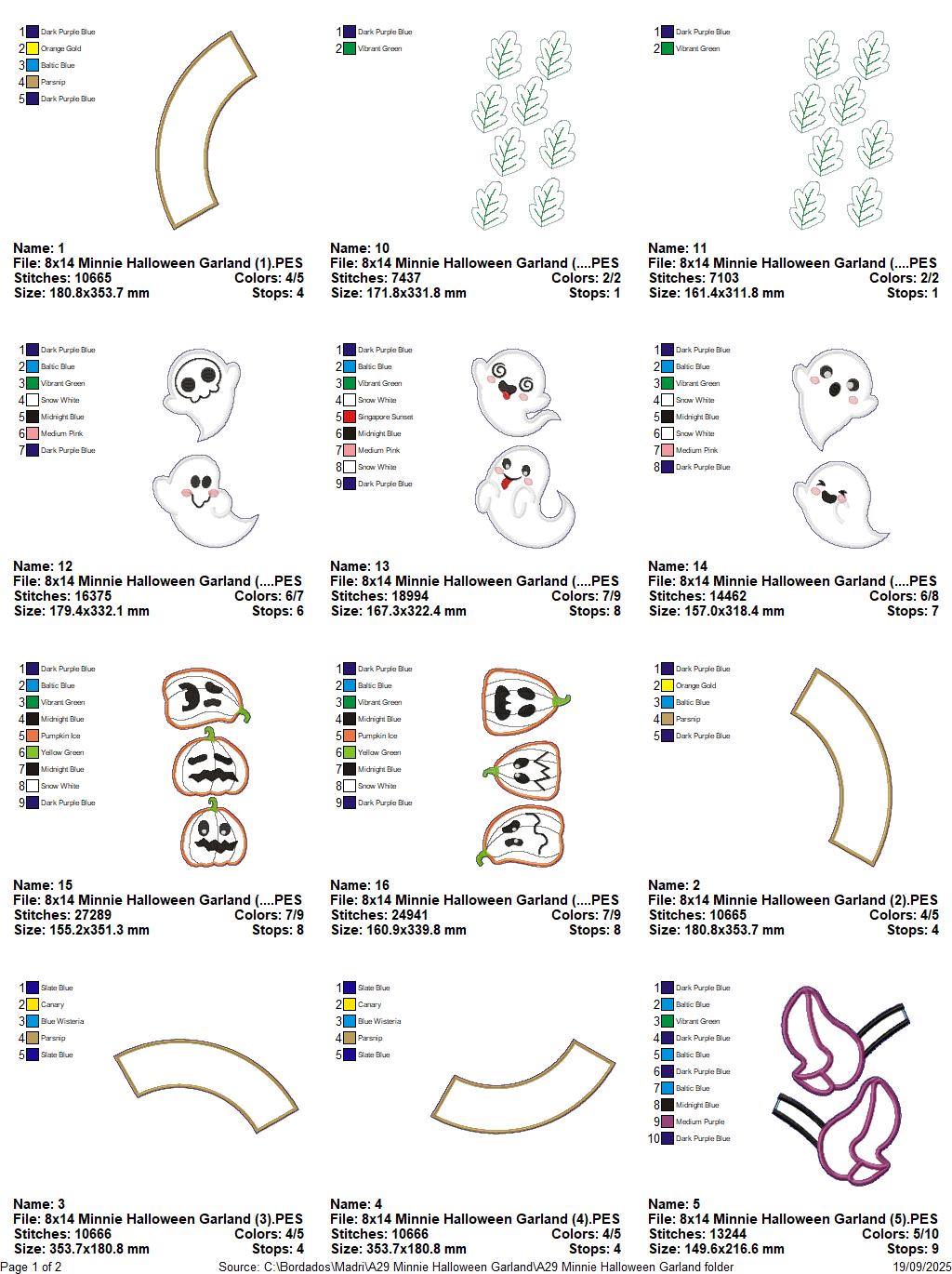 Minnie Halloween Wreath - ITH Project - Machine Embroidery Design