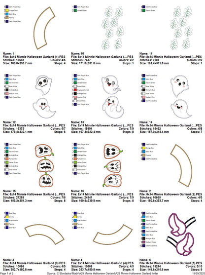 Minnie Halloween Wreath - ITH Project - Machine Embroidery Design
