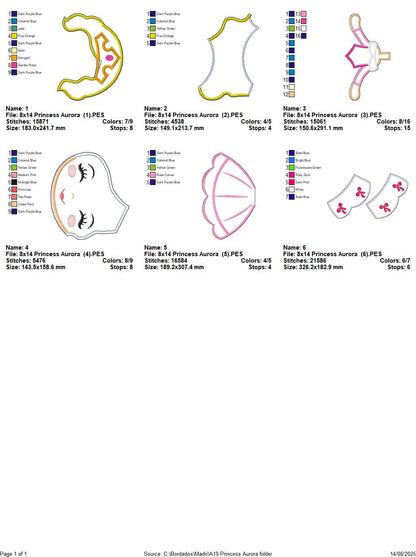 Princess Aurora – ITH Project – Machine Embroidery Design
