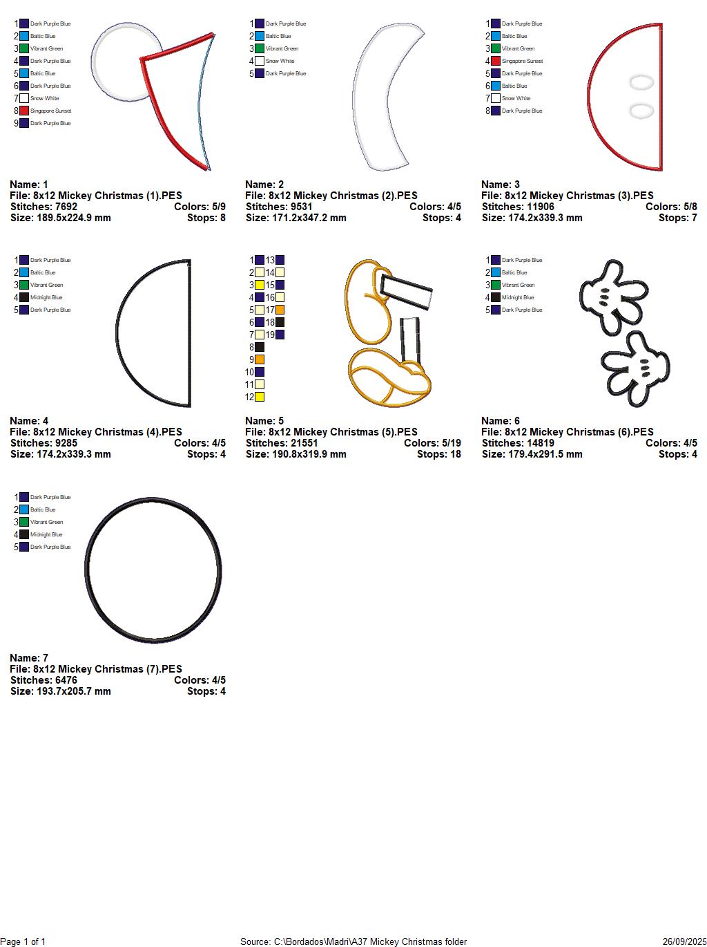 Mickey Christmas Door Hanger – ITH Project – Machine Embroidery Design