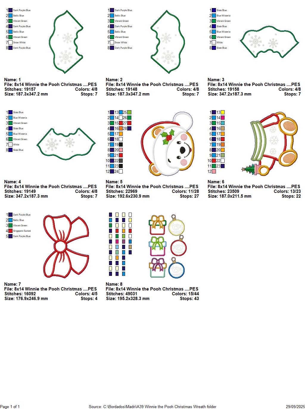 Christmas Bear Wreath – ITH Project – Machine Embroidery Design