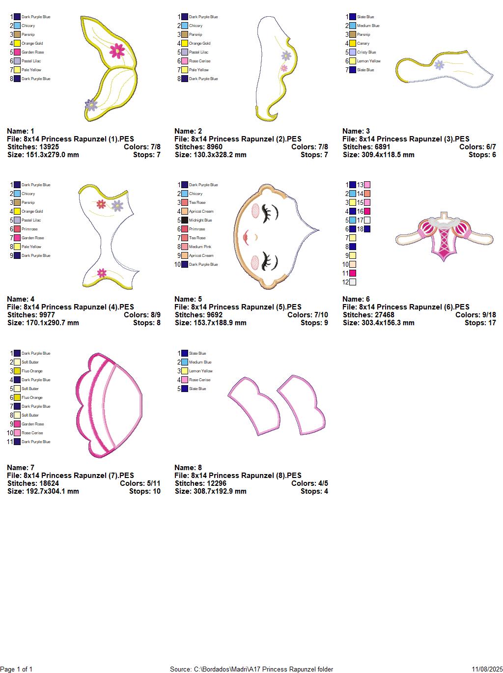 Rapunzel Princess – ITH Project – Machine Embroidery Design