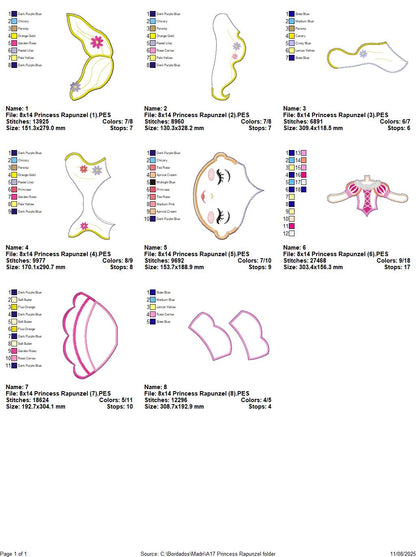 Rapunzel Princess – ITH Project – Machine Embroidery Design