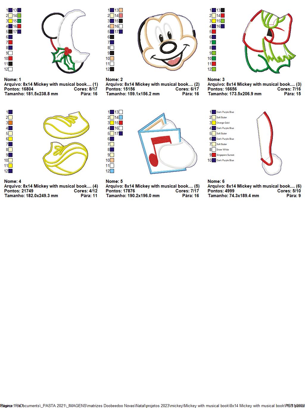 Mickey with Musical Book - ITH Project - Machine Embroidery Design