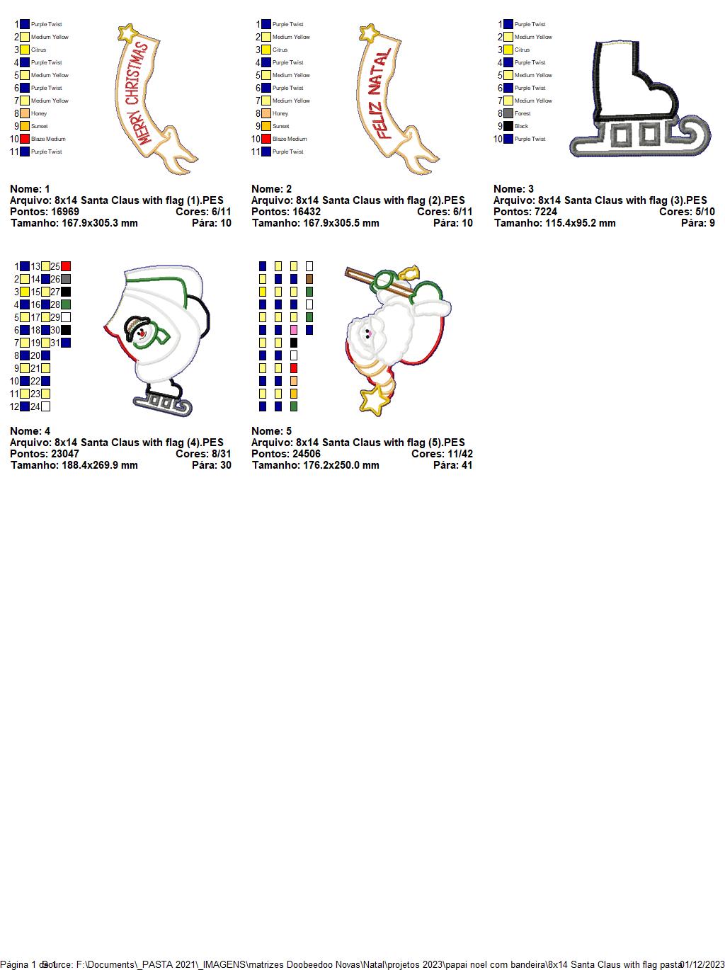 Santa Claus with Flag - ITH Project - Machine Embroidery Design