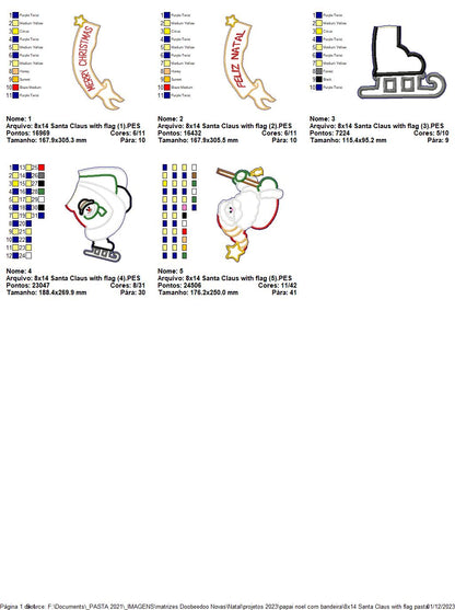 Santa Claus with Flag - ITH Project - Machine Embroidery Design