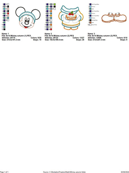 Mickey Autumn - ITH Project - Machine Embroidery Design