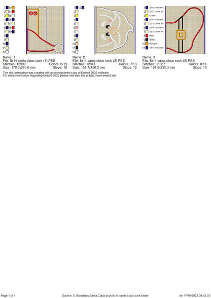 Santa's Christmas Stocking - ITH Project - Machine Embroidery Design