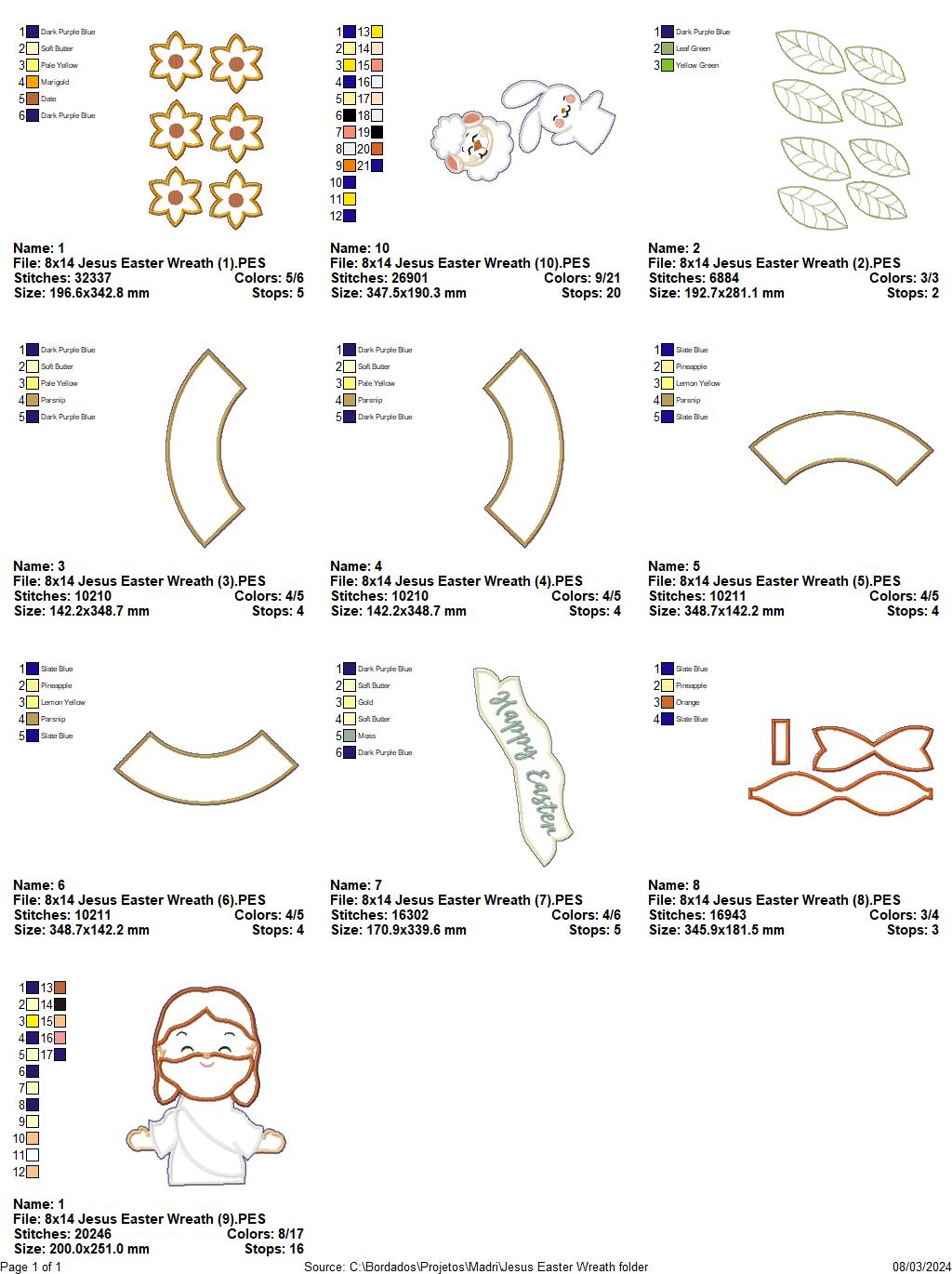 Jesus Easter Garland - ITH Project - Machine Embroidery Design