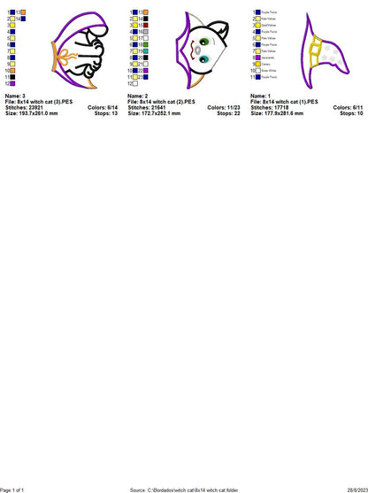 Witch Cat - ITH Project - Machine Embroidery Design