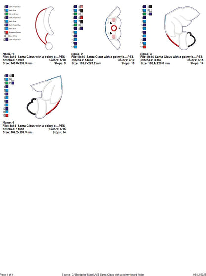 Cute Christmas Santa with a Pointy Beaard – ITH Project – Machine Embroidery Design